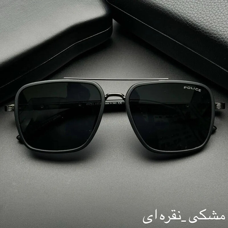 عینک آفتابی مردانه پلیس با دسته استیل و چوب