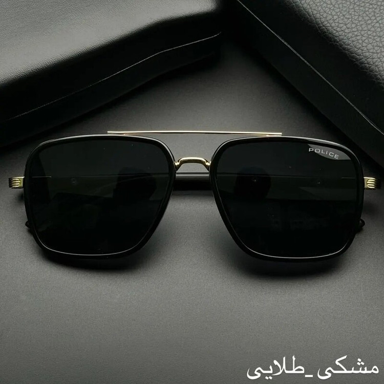 عینک آفتابی مردانه پلیس با دسته استیل و چوب