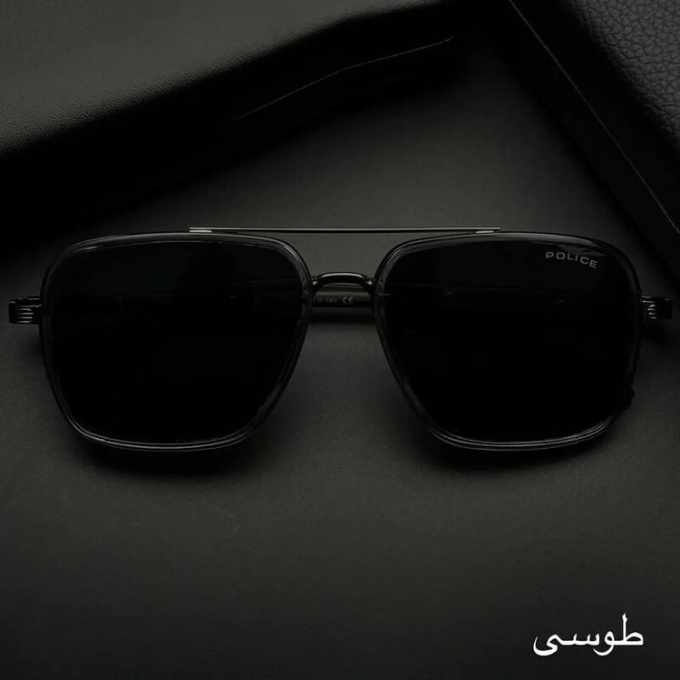 عینک آفتابی مردانه پلیس با دسته استیل و چوب