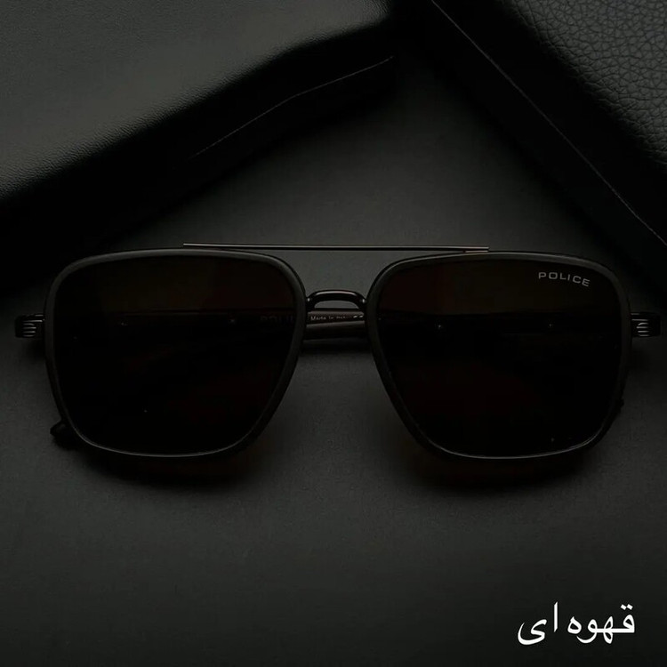 عینک آفتابی مردانه پلیس با دسته استیل و چوب